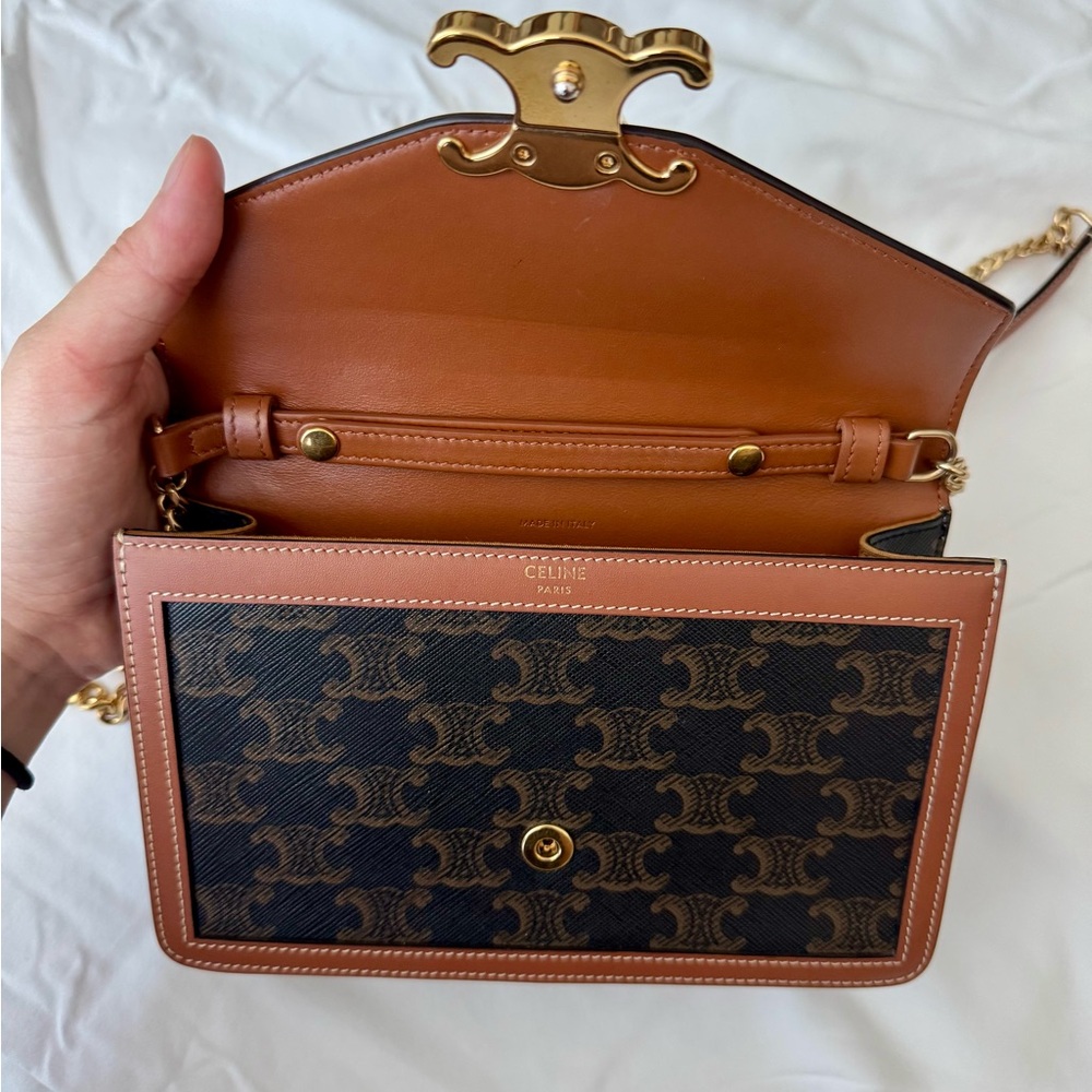 WALLET ON CHAIN MARGO IN TRIOMPHE CANVAS AND CALFSKIN AUTHENTIC - Picture 12 of 13